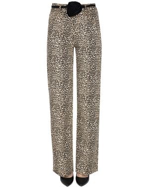 Liu Jo Animal Print 5 Pockets Pants - Natural