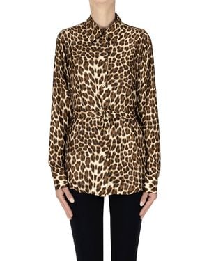 P.A.R.O.S.H. Camicia stampa animalier - Marrone