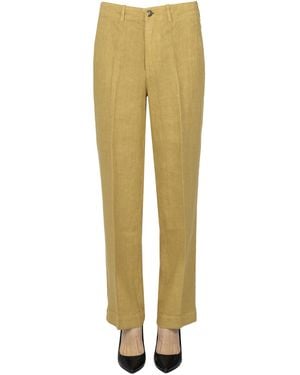 Kiltie Linen Pants - Yellow