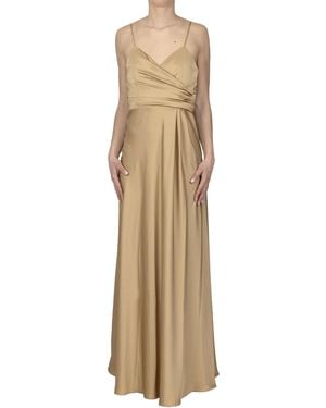 Nenette Satin Long Dress - Natural