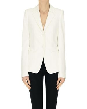 Dondup Fitted Jersey Blazer - White