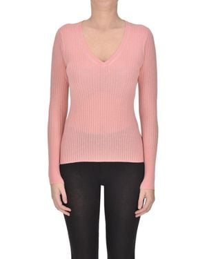 360cashmere Ribbed Silk And Cashmere Pullover - Pink