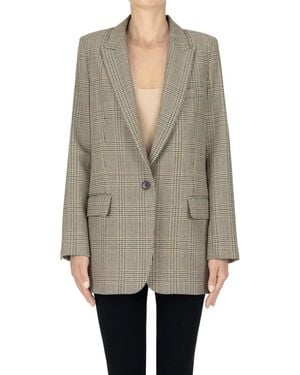 Nili Lotan Diane Prince Of Wales Print Blazer - Natural