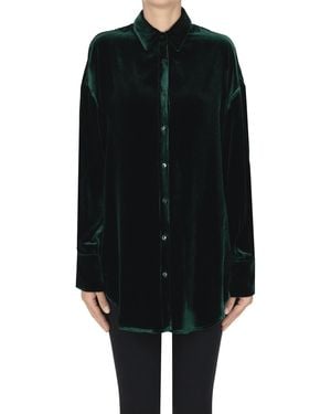 Kiltie Karen Velvet Shirt - Black