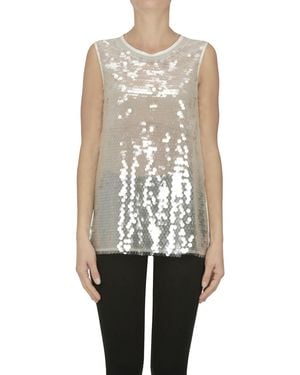 Lorena Antoniazzi Sequined Top - White