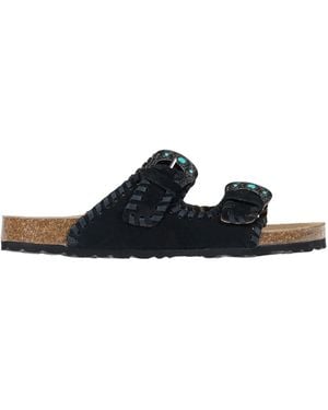 Taji Suede Slides - Black