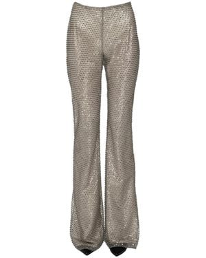 Semicouture Embellished Tulle Pants - Gray