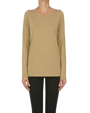 iBlues Lamè Fabric T-shirt - Natural