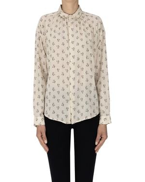 B'Sbee Printed Cotton Shirt - White