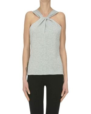 D.exterior Lamè Knit Top - Blue