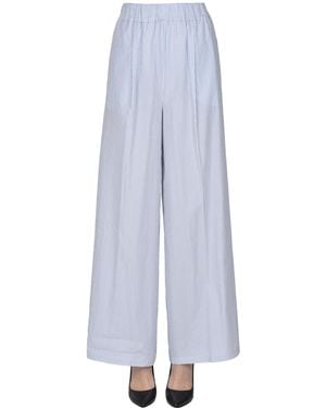 Balia 8.22 Pantaloni in cotone a righe - Bianco