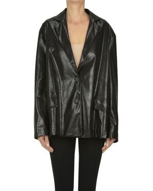 Haveone Eco-leather Blazer - Black