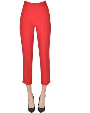 Elisabetta Franchi Crepè Slim Pants - Red