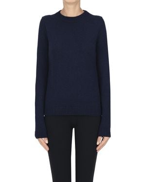 Anneclaire Cashmere Rounded Neckline Pullover - Blue