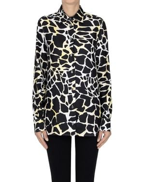 Maliparmi Animal Print Silk Shirt - Black