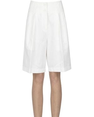 Aspesi Linen And Cotton Shorts - White