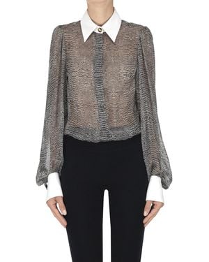 Elisabetta Franchi Animal Print Body Skirt - Gray