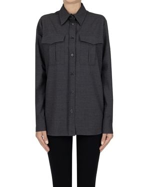 P.A.R.O.S.H. Camicia in fresco lana - Nero