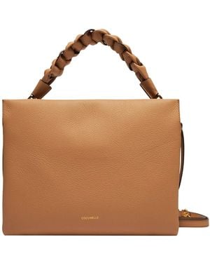 Coccinelle Borsa tote in pelle martellata - Marrone