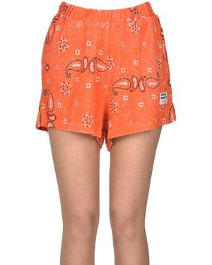 Bellerose Bandana Sponge Fabric Shorts - Red