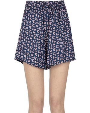 A.P.C. Audrey Printed Satin Pants - Blue