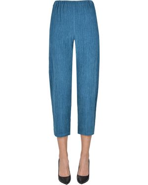 Apuntob Pantaloni in velluto millerighe - Blu