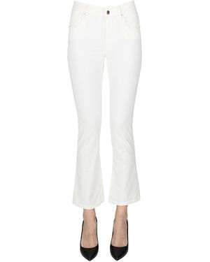 Re-hash Pantaloni 5 tasche Monica in velluto - Bianco
