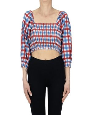 Antik Batik Polly Cropped Top - Blue