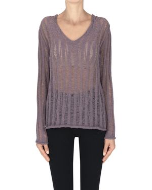 Alpha Studio Pullover in maglia lavorata - Viola