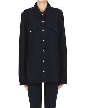 Kujten Camicia Lumber in cashmere - Nero
