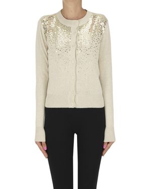 ERMANNO FIRENZE Cardigan con paillettes - Neutro