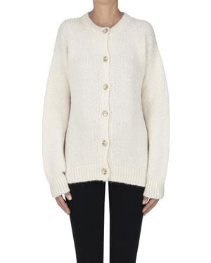 Anneclaire Cardigan con scollatura rotonda - Bianco