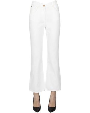 Aspesi Cropped Bootcut Jeans - White
