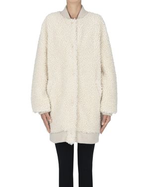Kristina Ti Bomber in ecopelliccia - Bianco