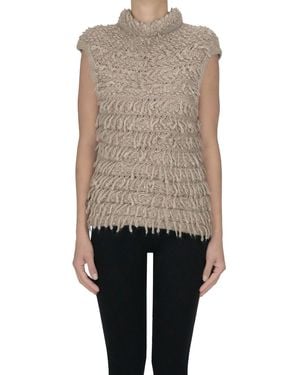 D.exterior Textured Knit Gilet - Multicolor