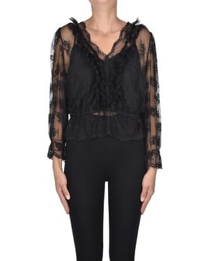 Pinko Blusa Daniela in pizzo - Nero