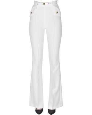 Elisabetta Franchi Pantaloni gamba svasata - Bianco