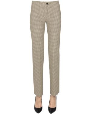 N°21 Micro Checked Pants - Natural
