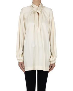 Semicouture Blusa in satin - Bianco