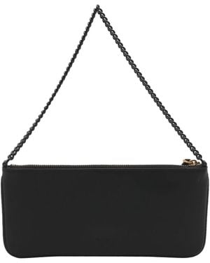 Pinko Horizontal Leather Clutch - Black