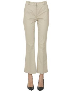 Kiltie Lightly Flared Leg Pants - Natural