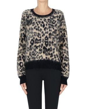 Kujten Caroline Fluffy Leo Pullover - Black