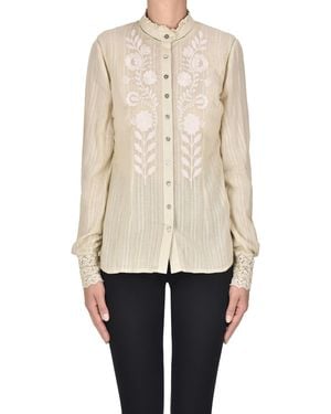 Antik Batik Camicia con ricami - Neutro