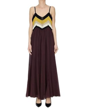 forte_forte Crochet Top Dress - Purple