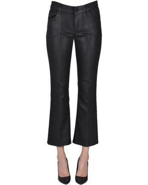 Anaii Coated Effect Bootcut Jeans - Black
