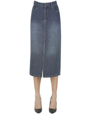Vanessa Bruno Denim Midi Skirt - Blue