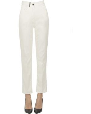 Peserico 5 Pockets Style Cotton Pants - White