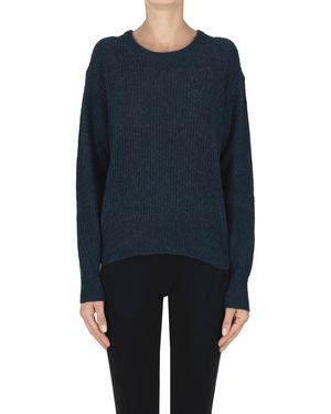 C.t. Plage Pullover a costine in alpaca - Blu