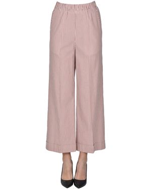 Kiltie Pantaloni in cotone a righe - Rosa