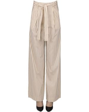 Roberto Collina Striped Lightweight Pants - Natural